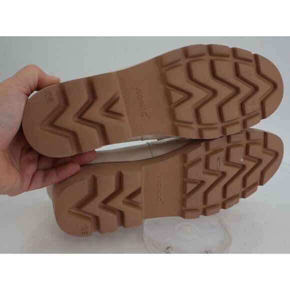 Vionic Shoes Kensley Women 9.5 Wide Ivory Patent Leather Comfort Loafer Chunky - Picture 7 of 12